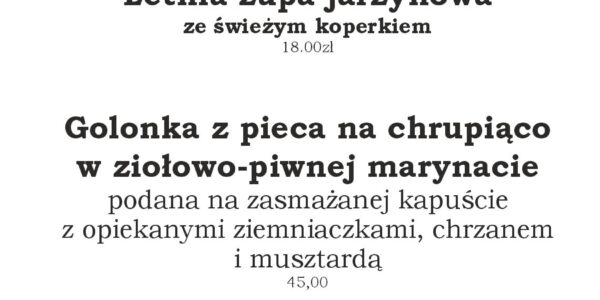 DANIE DNIA SOBOTA 14.06.2025.