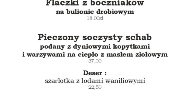 DANIE DNIA NIEDZIELA 31.08.2025.